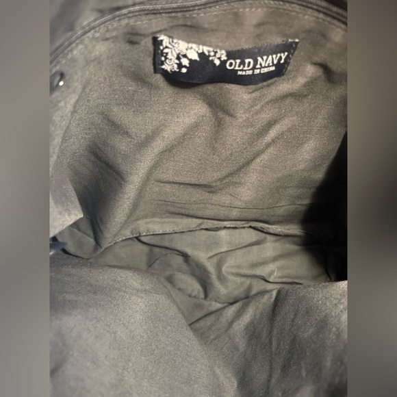 Old Navy Quilted Soft Velvety Gray Purse Zippered 16” x 12” NWOT - Picture 9 of 11